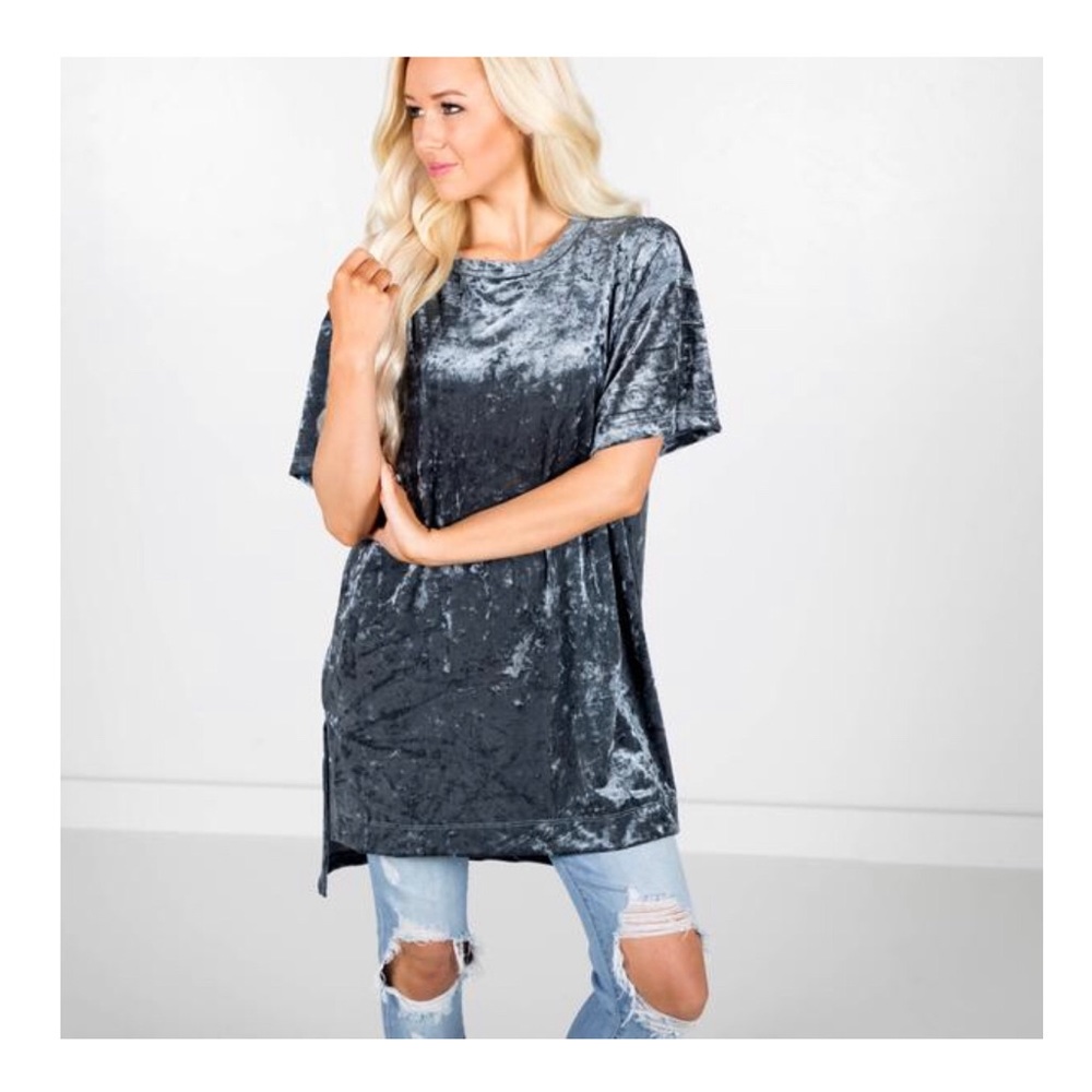 Coraline Velvet Tunic in Teal